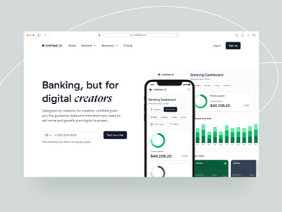 Digital bank landing page — Untitled UI clean ui figma header landing page marketing site minimal minimalism saas web design webflow