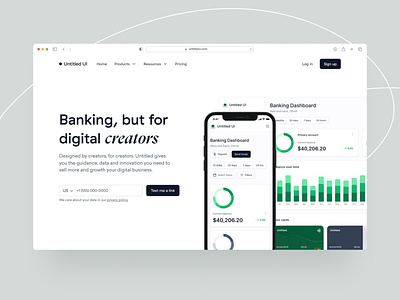 Digital bank landing page — Untitled UI