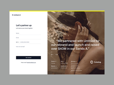 Contact form — Untitled UI booking contact contact form contact us figma form log in login minimal minimalism sign up signup simple split screen testimonial web design webflow