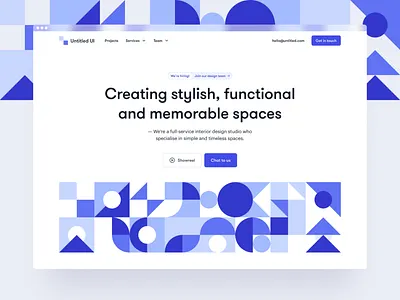 Agency landing page — Untitled UI agency bright figma geometric shapes geometry interior design landing page minimal minimalism shapes simple web design webflow