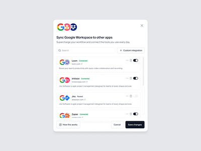 Integrations modal — Untitled UI