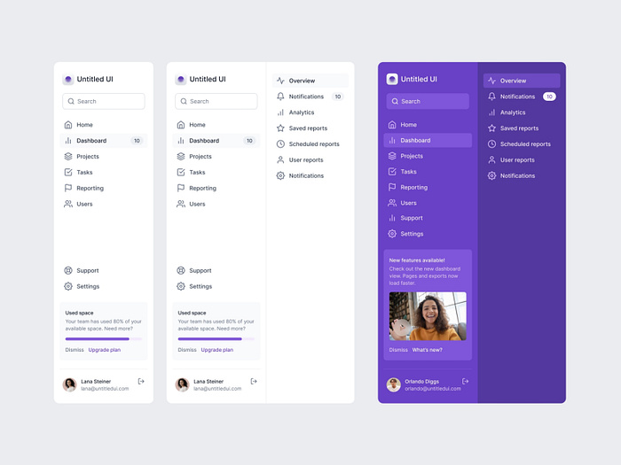 Sidebar navigation — Untitled UI by Jordan Hughes® on Dribbble