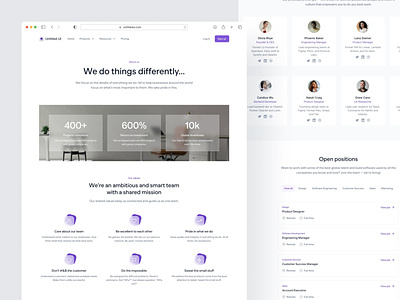 About us page — Untitled UI about about page about us careers clean ui figma icons minimal minimalism simple team web design webflow website design