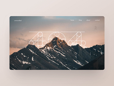 Daily UI 008 – Parallax scroll 404 page 404 after effects animation clean daily ui 008 dailyui design error figma interaction landing page minimal minimalism motion mountains principle simple ui web design webflow