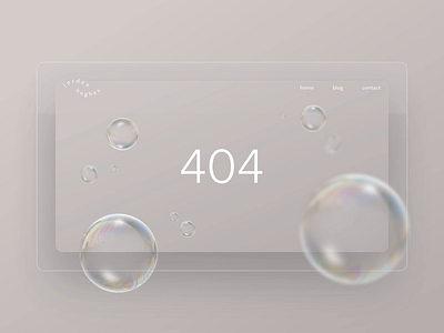 Daily UI 008 – Abstract 404 page 404 animation bubbles clean daily ui 008 dailyui design error figma interaction landing page minimal minimalism motion principle simple ui web design webflow
