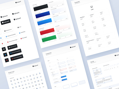 Design system for UpGuard brand identity cards color palette design system figma form form field grid icon set input lato marketing site style guide template typography ui ui ux ui design webflow