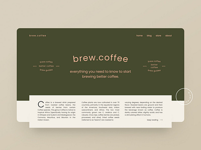 Brand experiments — part 02 animation brand identity cafe clean ui coffee creative experiment figma green landing page layout minimal minimalism plant plants simple type typography ui web design