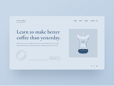 Brand experiments — part 04 blog blue brand identity branding clean clean ui coffee creative figma illustration landing page layout minimal minimalism minimalistic simple typography web design webflow