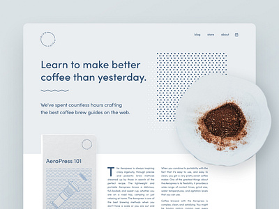 Brand experiments — part 08 blog design blue brand identity cafe clean clean ui coffee ebook ecommerce figma landing page minimal minimalism simple typography ui web design webflow