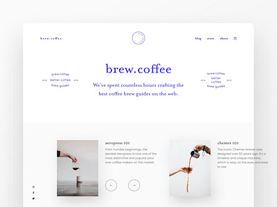 Brand experiments — part 15 blog blog design blog post brand identity cafe clean clean ui coffee ecommerce figma landing page logomark minimal minimalism minimalistic simple typeography typography web design webflow