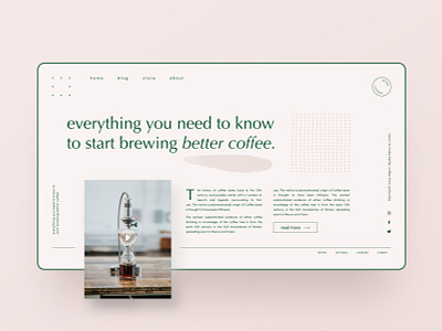 Brand experiments — part 24 animation blog blog design brand identity clean ui coffee coffee blog css grid landing page landing page concept layout minimal minimalism pattern pink simple sofia typography web design webflow