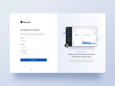 Booking form for UpGuard account animation booking booking form calendar clean ui create account date picker form form design minimal minimalism new user onboarding registration sign up signup simple steps web design