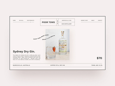 Gin distillery website exploration — part 02 australian bottle brand identity clean clean ui concept distillery e commerce ecommerce gin landing page minimal minimalism pink shopify typography web design webflow whiskey whisky