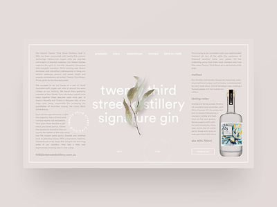 Gin distillery website exploration — part 03 botanical bottle brand identity clean concept e commerce ecommerce flora gin landing page minimal minimalism shopify simple type typography web design webflow whiskey whisky