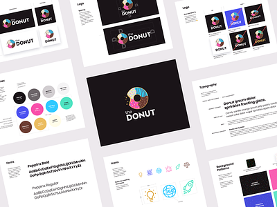 the DONUT Brand Identity Manual brand style guide branding branding and identity bright colors