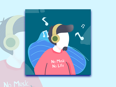 Listening Music art character clean design flat good graphic design illustration illustrator vector