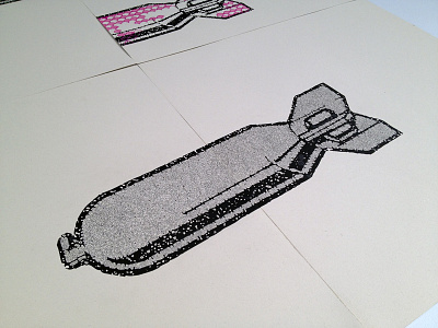 Dark Decor (more detail) bomb design drawing illustration marker printmaking screenprint serigraph