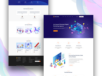 Marketify-Digital Marketing Agency Template agency blue illustration marketing minimal simple trendy vector webdesign website