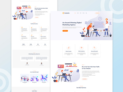 Marketify-Digital Marketing Agency Template 2 agency agency website design illustraion marketing minimal simple trendy ui ux vector web design website