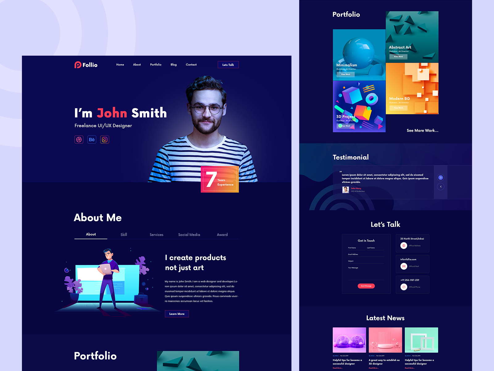 Personal Portfolio Template by Naima Anjum on Dribbble