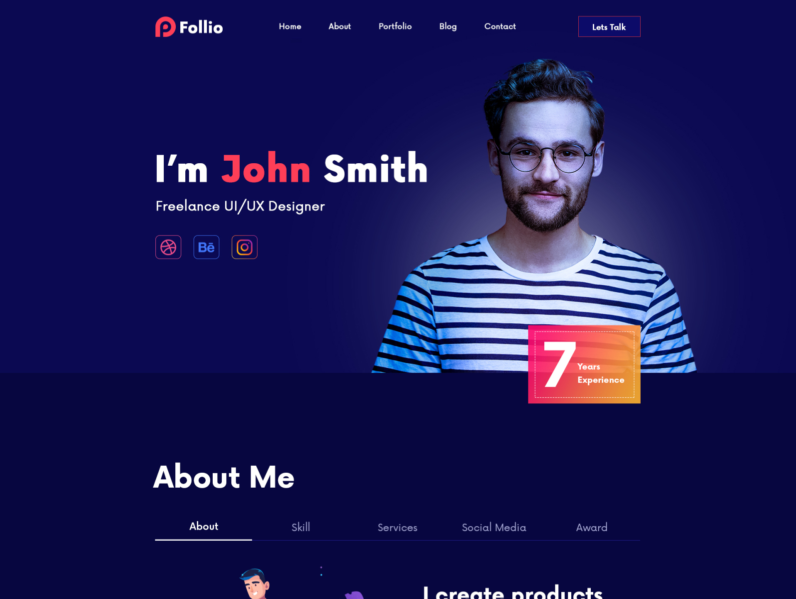 Personal Portfolio Template by Naima Anjum on Dribbble