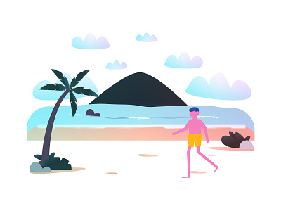 We're at the beach! beach illustration vector