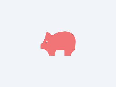 Pig Logomark animal farm logo mascot pig