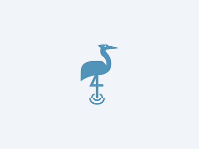 Heron Logomark animal bird heron logo mascot