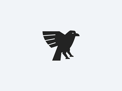 Raven Logomark animal bird logo mascot raven