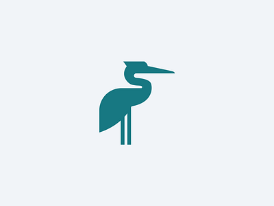 Heron Logomark animal bird heron logo mascot