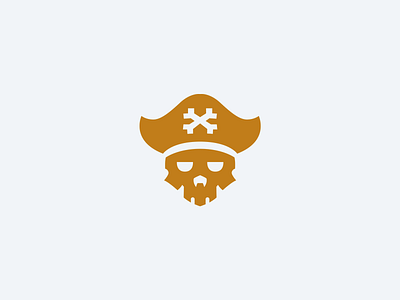 Pirate Skull Logomark gaming logo mascot pirate skull