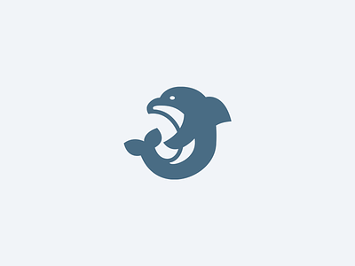 Dolphin Logomark animal brand identity dolphin fish logo mascot sea