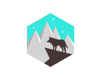 Wolf Badge branding design flat illustration logo vector