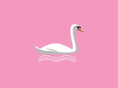 Swan design flat illustration logo vector