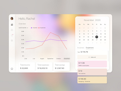 Income and Expense Tracker - Dashboard adobexd app dashboad design expense finance income management manager tracker ui userinterface webapp