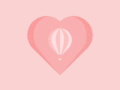 balloon <3 aerostat air balloon design flat geometry illustration love pink texture vector