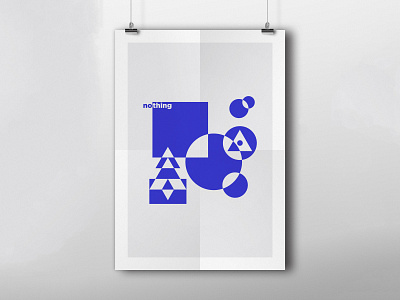 nothing abstract art blue circle design flat geometry illustration poster square triangles typography vector