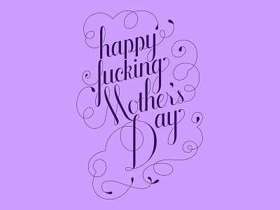 mother's day card custom type hand drawn lettering typography