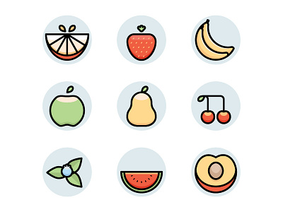 fruit icons icons illustration vector