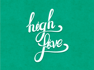 high five! custom type hand drawn lettering typography