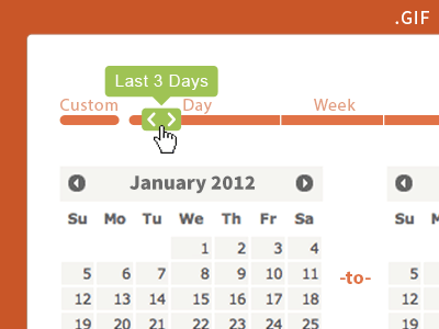 Date Range Picker [.gif] analytics animated date date picker datepicker drag dropdown gif range ui web app