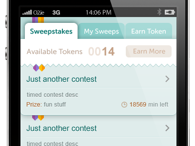 iPhone app UI - sweepstakes #1 app gui interface iphone ui