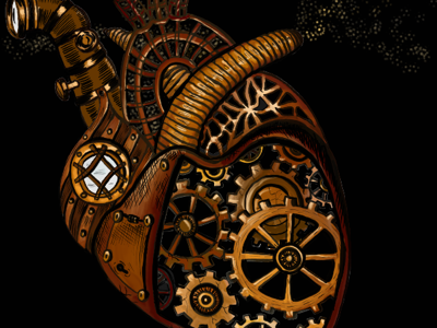 steampunk heart sketch