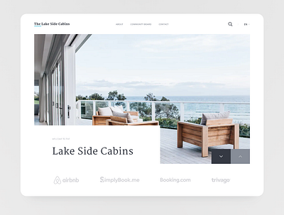 Lake Side Cabins - Landing Page clean landing page minimal ux design web design website