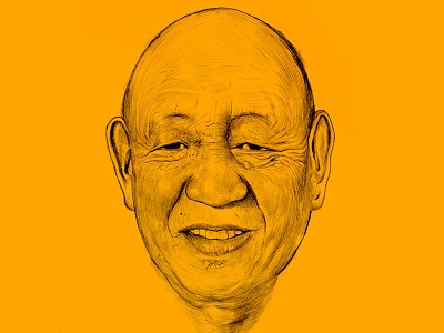 Chechoo Rinpoche Portrait drawing inking kzloty portrait