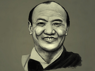 16th Karmapa 16th inking karmapa kzloty portrait