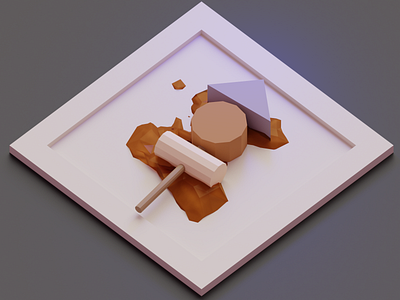 Low Poly Oden 🍢 blender blender3dart food japanese low poly lowpoly lowpolyart oden yummy