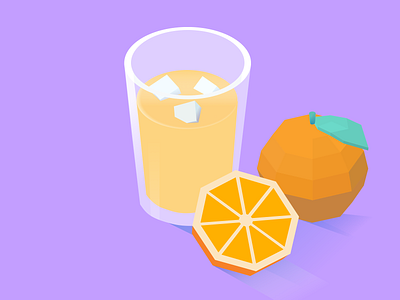 OJ 🍊 illustrations low poly lowpoly lowpolyart orange orange juice oranges
