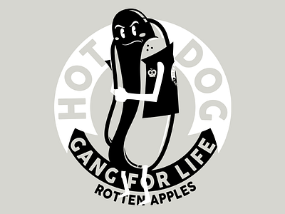 Hot-dog Gang apple bun dog fisher food gang hot illustration mono pavel rotten sausage