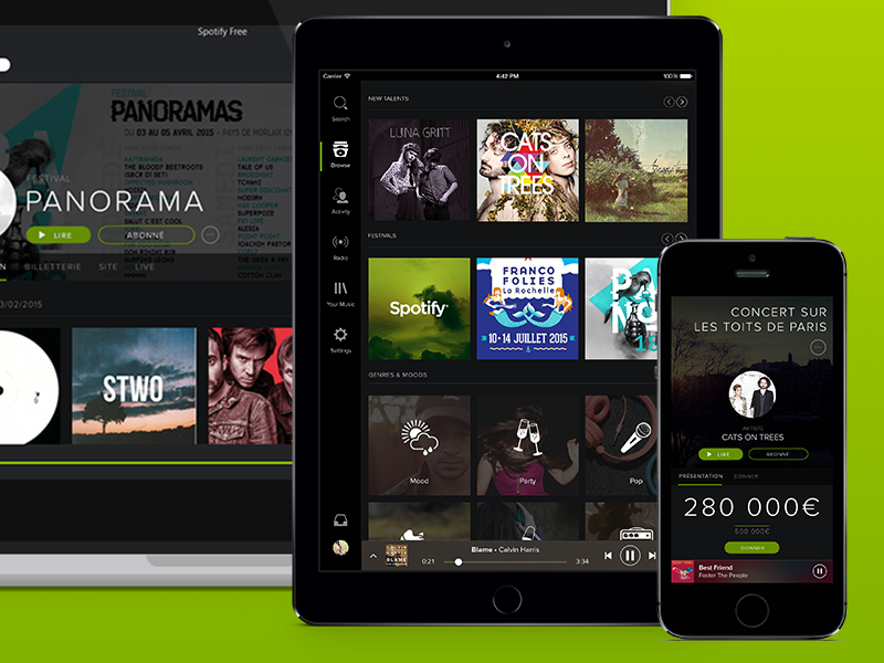 Spotify & Panorama spotify design ui ux party festival